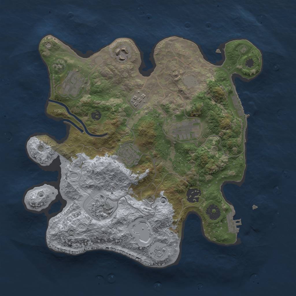 Rust Map: Procedural Map, Size: 3000, Seed: 73243243, 14 Monuments