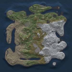 Thumbnail Rust Map: Procedural Map, Size: 3500, Seed: 54845, 14 Monuments