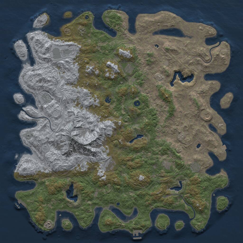 Rust Map: Procedural Map, Size: 6000, Seed: 12161284, 17 Monuments