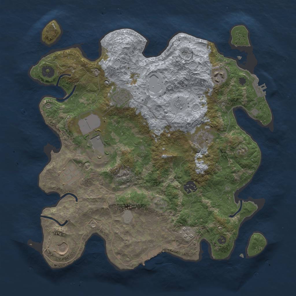 Rust Map: Procedural Map, Size: 3500, Seed: 84682712, 15 Monuments