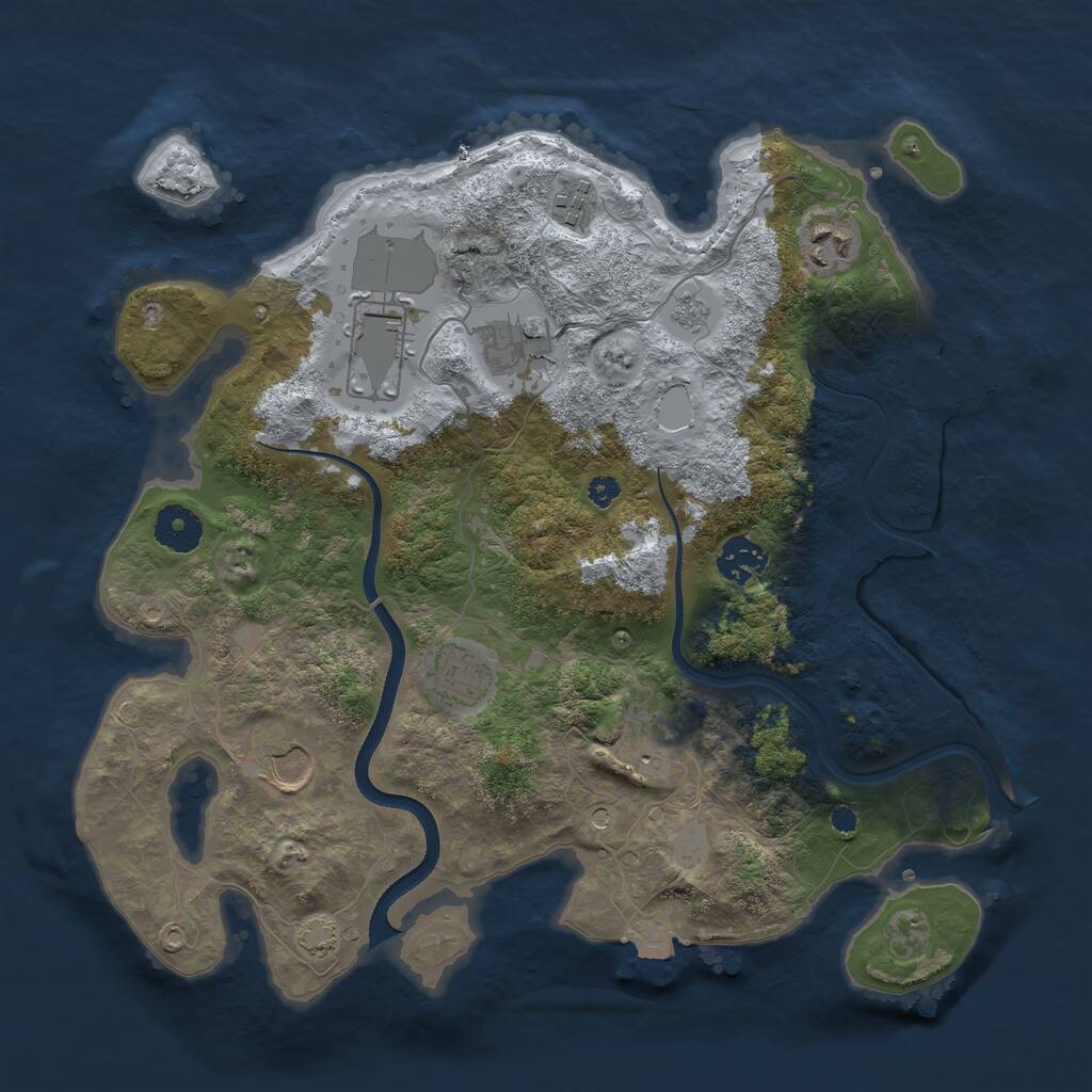 Rust Map: Procedural Map, Size: 3500, Seed: 49815198, 13 Monuments