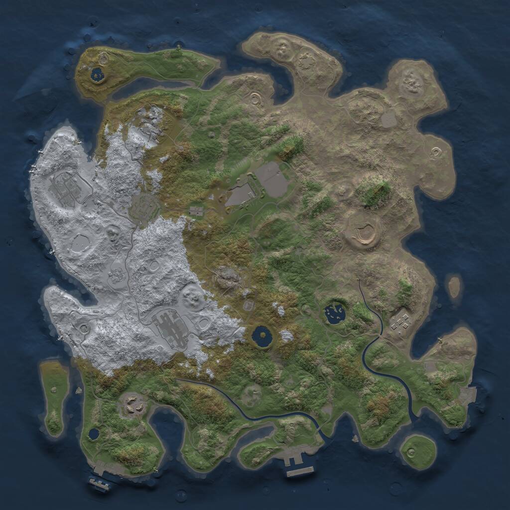 Rust Map: Procedural Map, Size: 3800, Seed: 511533, 15 Monuments