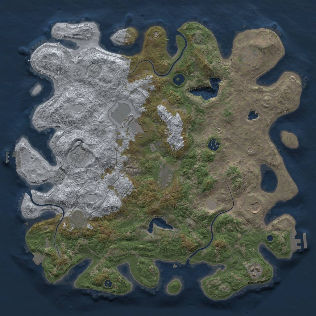 Rust Map: Procedural Map, Size: 4200, Seed: 1858129322, 15 Monuments