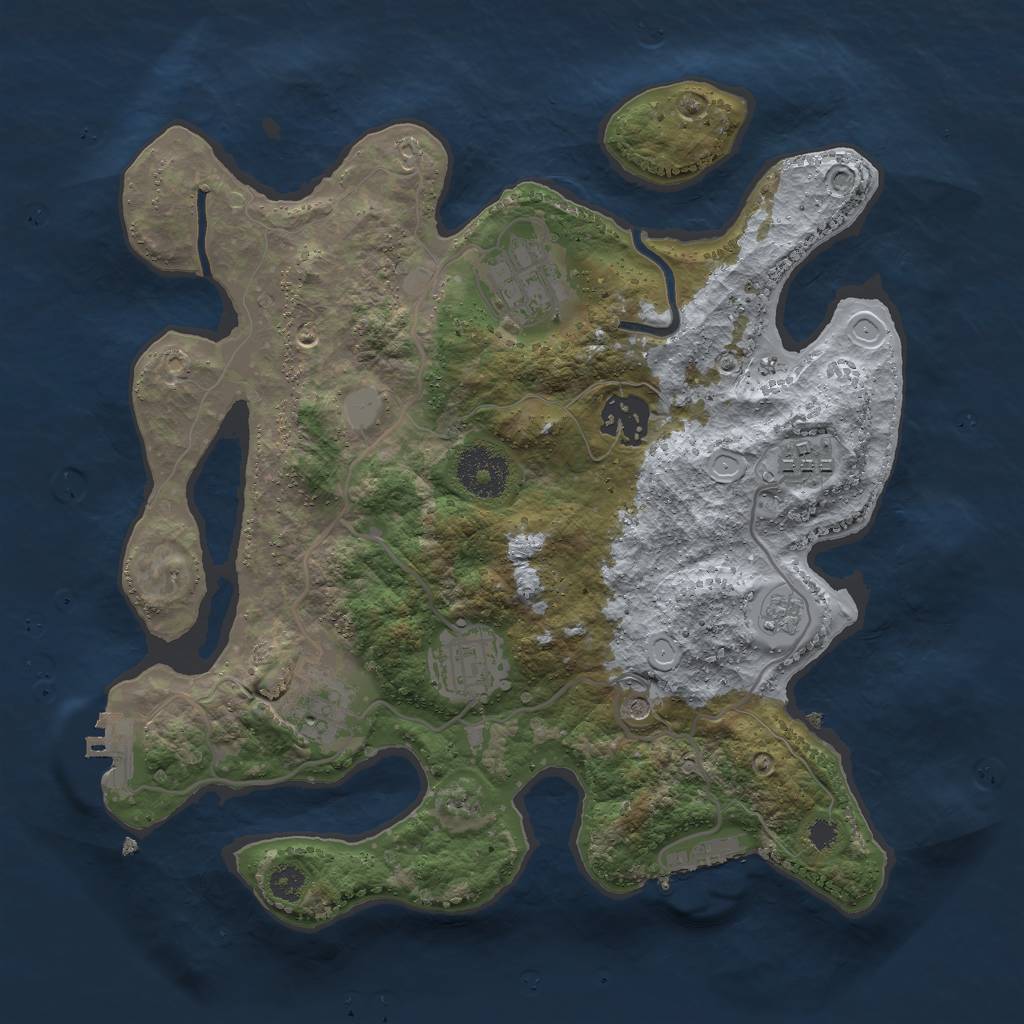 Rust Map: Procedural Map, Size: 3000, Seed: 495441840, 12 Monuments