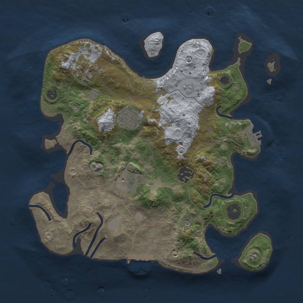 Rust Map: Procedural Map, Size: 3000, Seed: 270083960, 11 Monuments