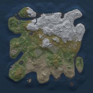 Thumbnail Rust Map: Procedural Map, Size: 3400, Seed: 25003708, 13 Monuments