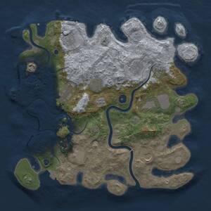 Thumbnail Rust Map: Procedural Map, Size: 3750, Seed: 1395869823, 14 Monuments
