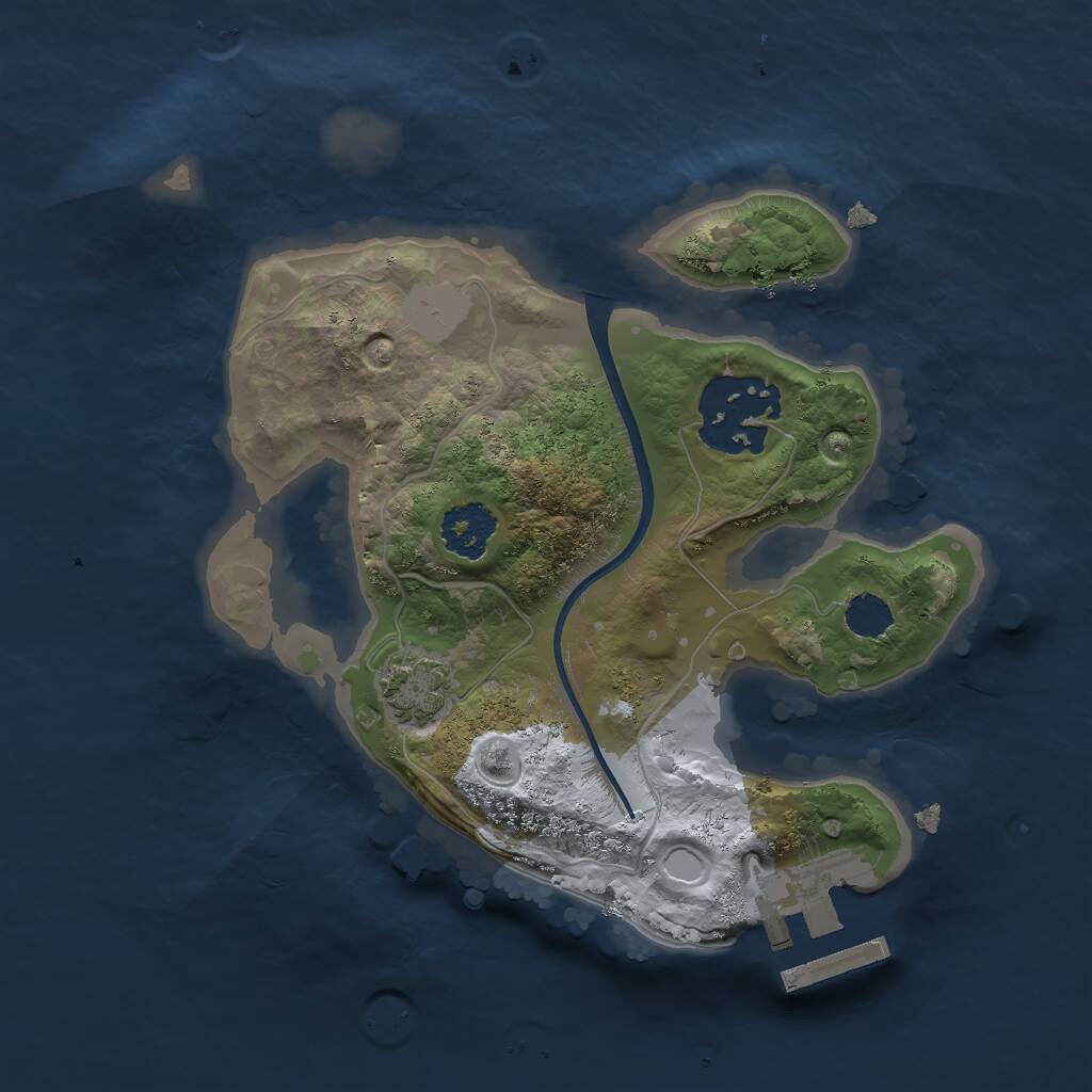 Rust Map: Procedural Map, Size: 2000, Seed: 27964435, 4 Monuments