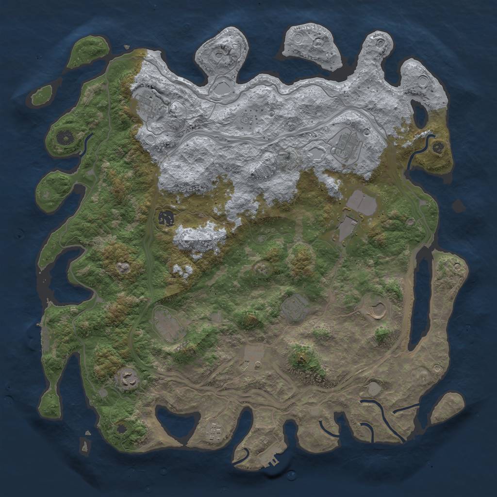 Rust Map: Procedural Map, Size: 4500, Seed: 224905252, 17 Monuments