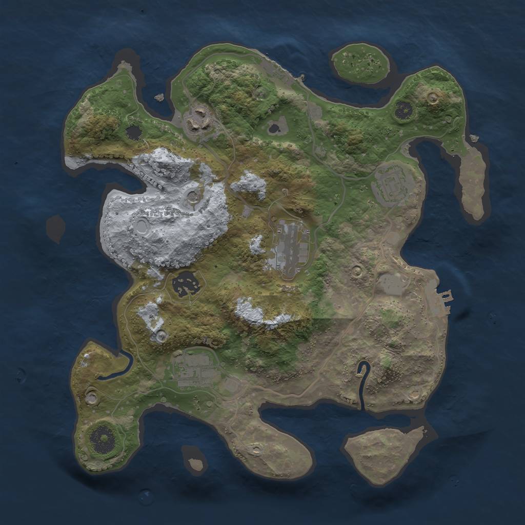 Rust Map: Procedural Map, Size: 3000, Seed: 199717419, 11 Monuments