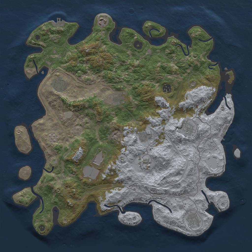 Rust Map: Procedural Map, Size: 4250, Seed: 15366, 17 Monuments