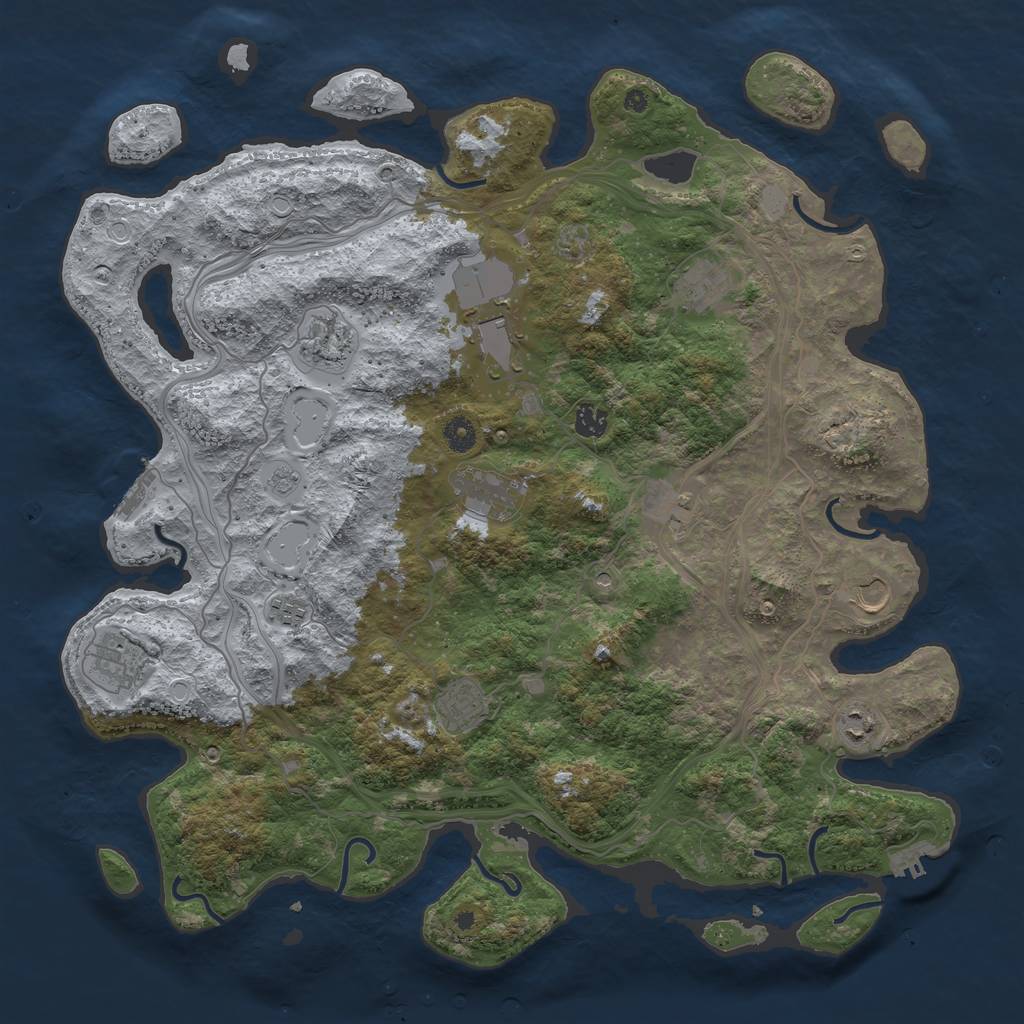 Rust Map: Procedural Map, Size: 4500, Seed: 532694438, 18 Monuments