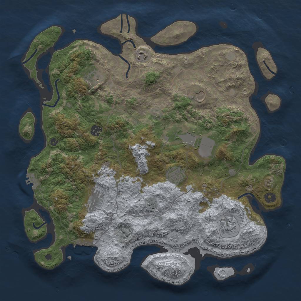 Rust Map: Procedural Map, Size: 4000, Seed: 4756, 16 Monuments
