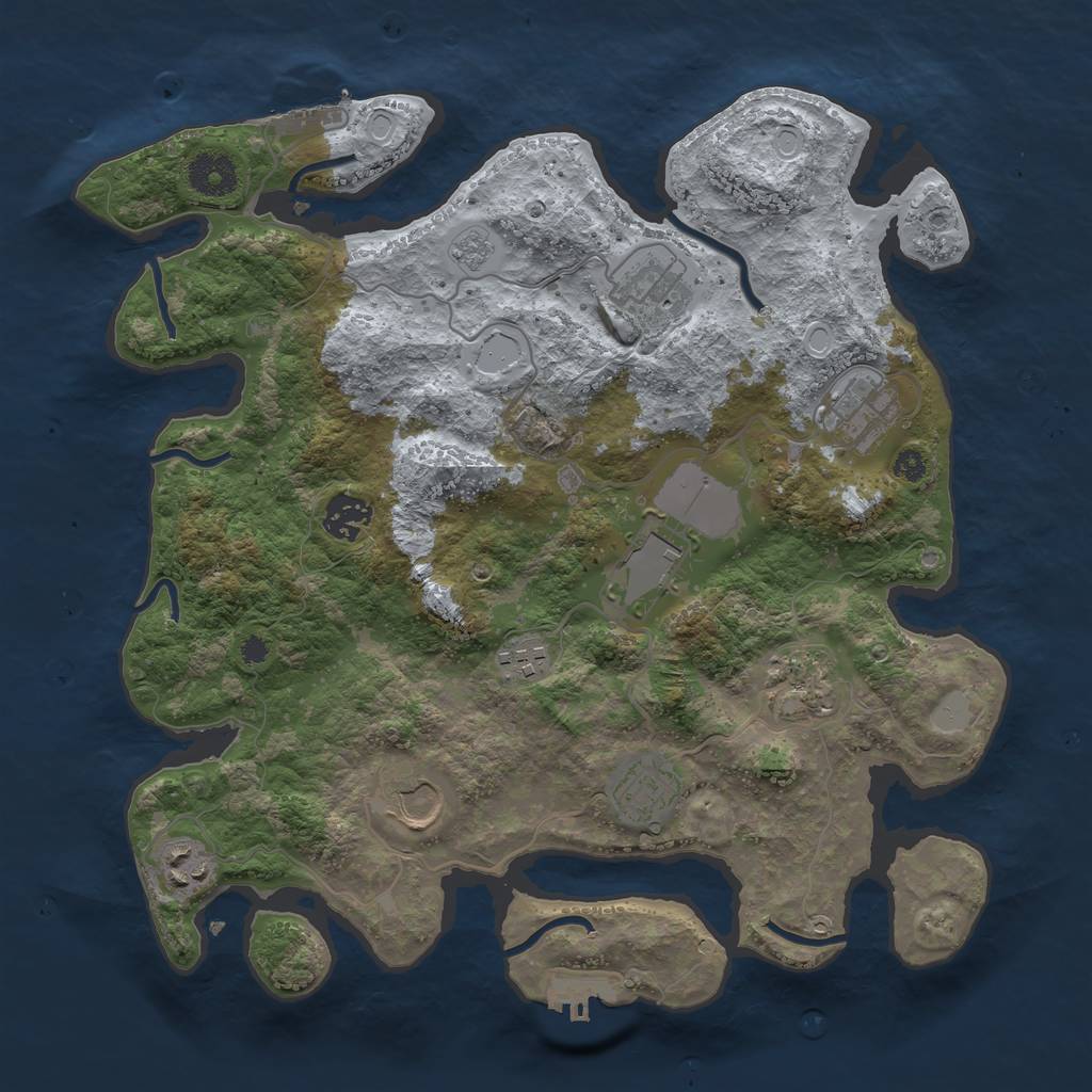 Rust Map: Procedural Map, Size: 3500, Seed: 857397875, 15 Monuments