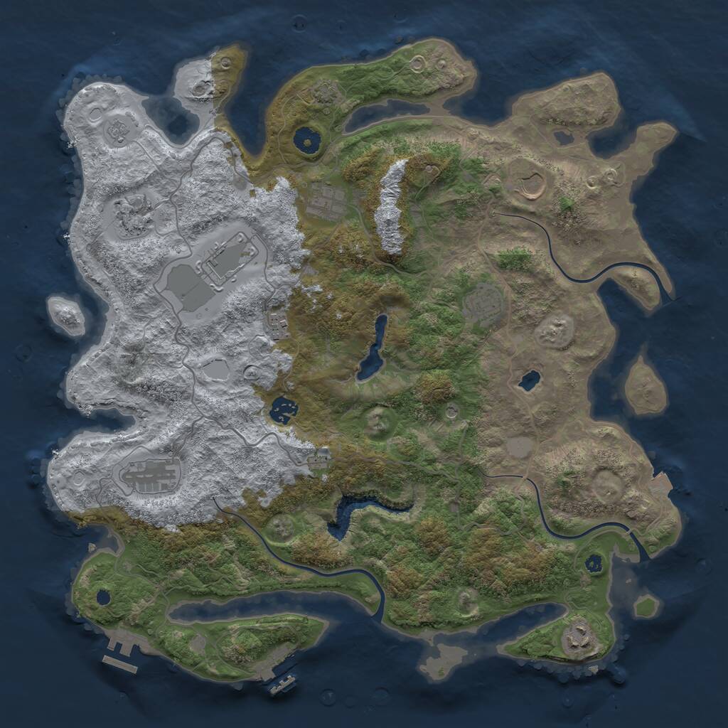 Rust Map: Procedural Map, Size: 4100, Seed: 171010150, 15 Monuments