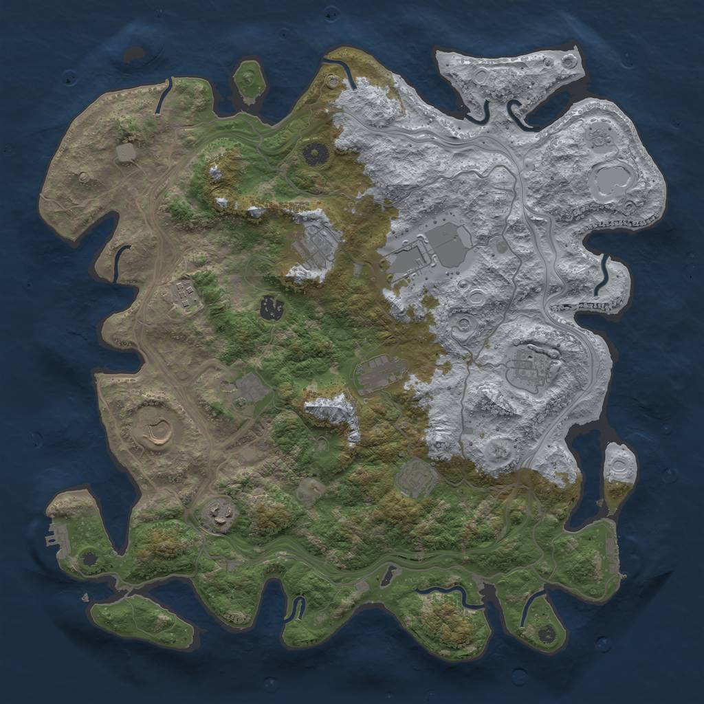 Rust Map: Procedural Map, Size: 4250, Seed: 1016002108, 17 Monuments
