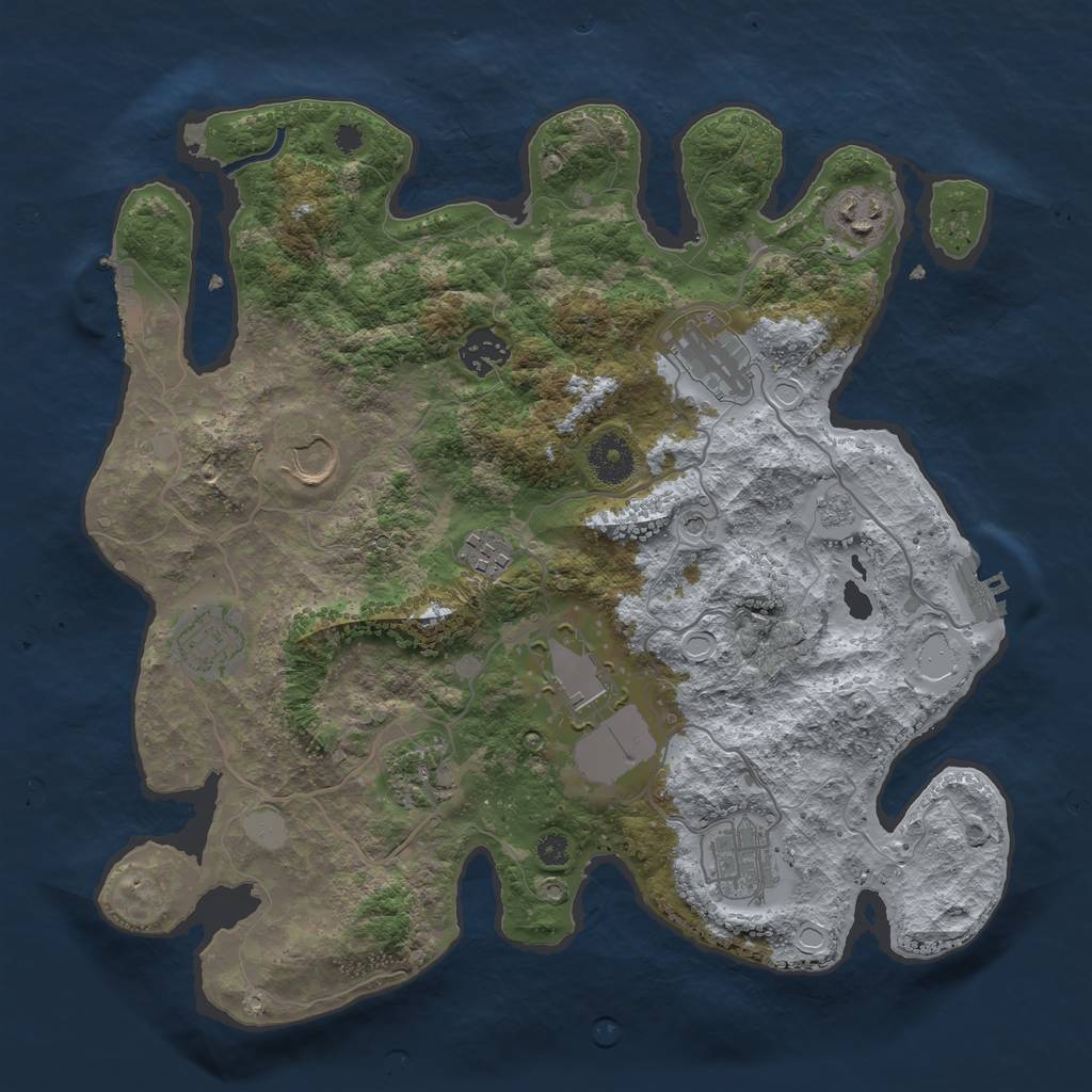 Rust Map: Procedural Map, Size: 3500, Seed: 112185865, 16 Monuments