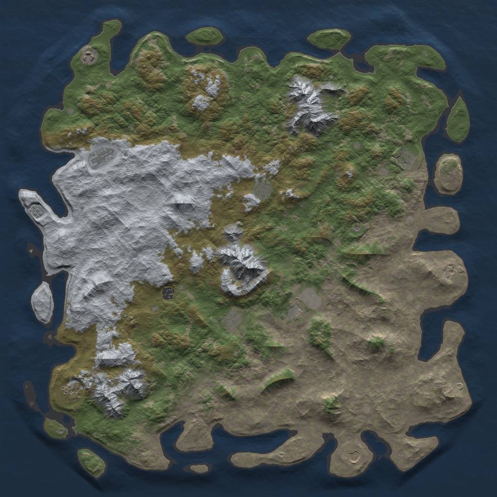 Rust Map: Barren, Size: 6000, Seed: 177920335, 13 Monuments