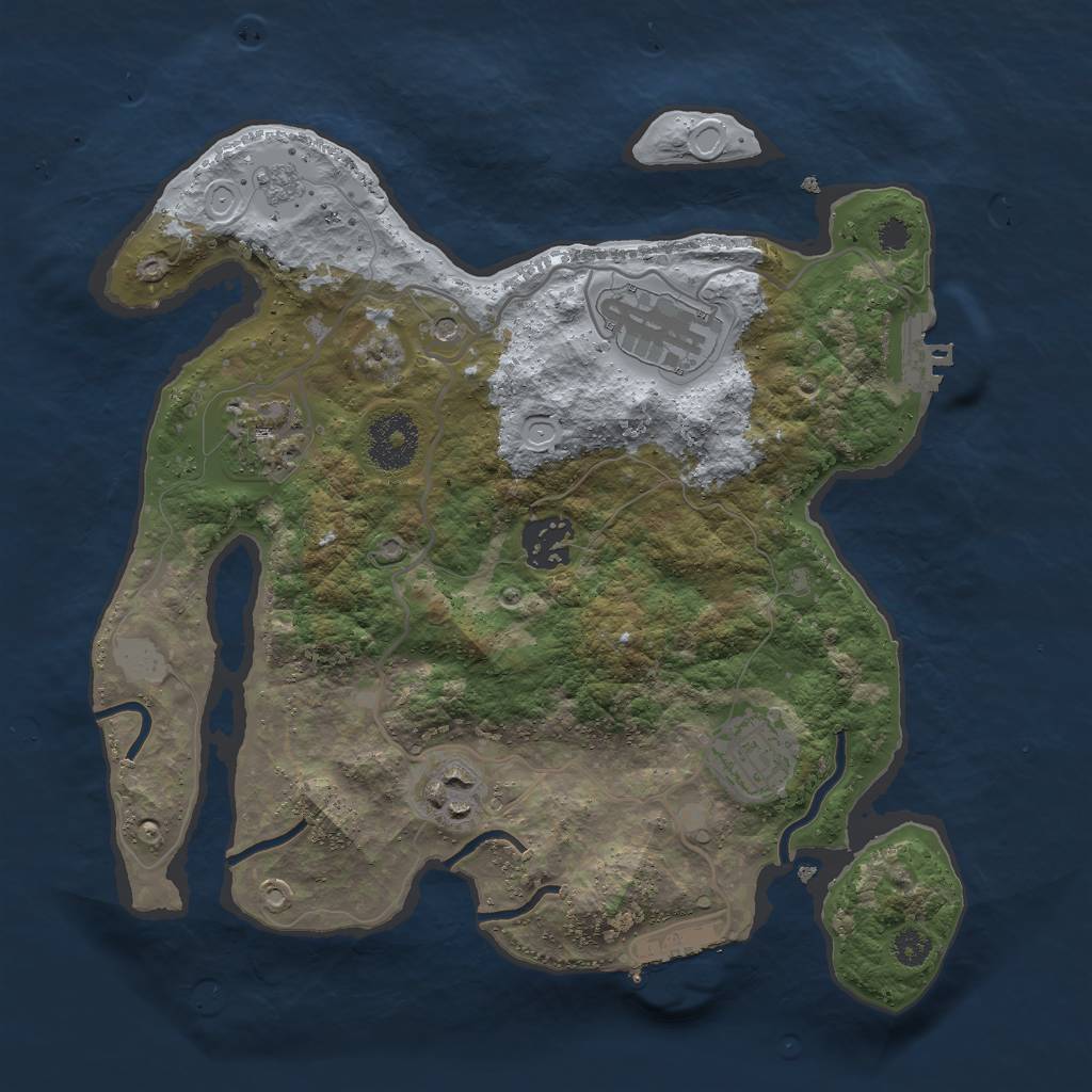 Rust Map: Procedural Map, Size: 3000, Seed: 15348, 12 Monuments