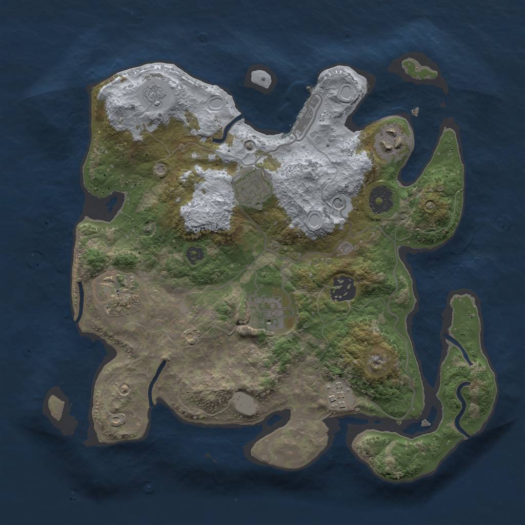 Rust Map: Procedural Map, Size: 3000, Seed: 1804520098, 12 Monuments