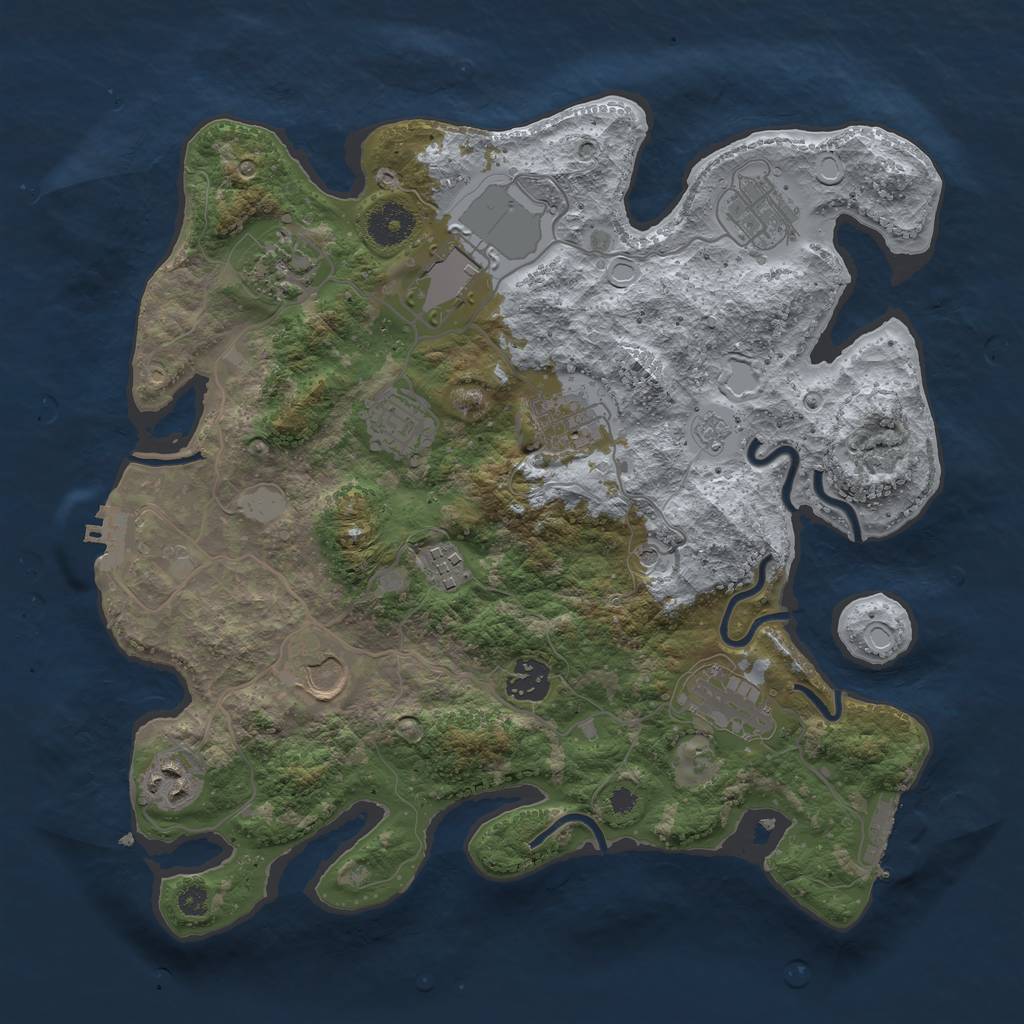 Rust Map: Procedural Map, Size: 3500, Seed: 1413752398, 17 Monuments
