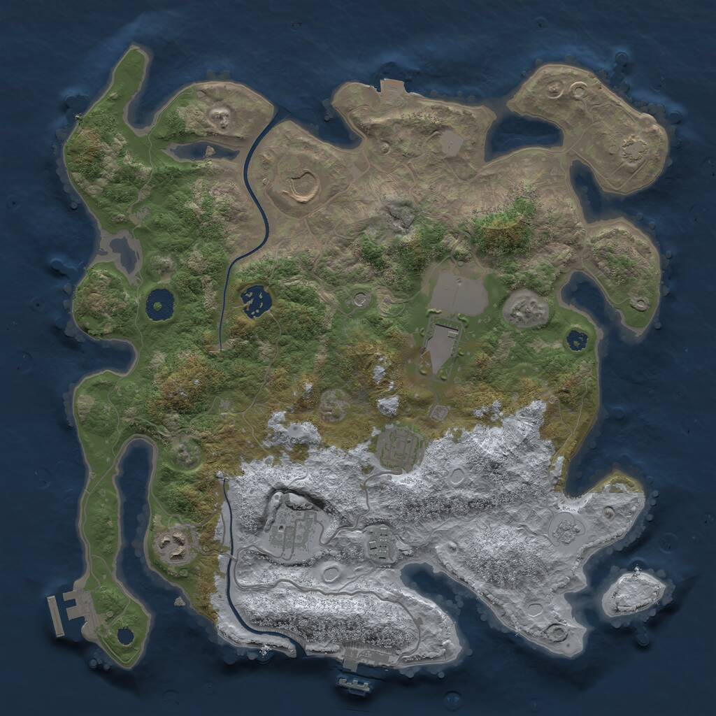 Rust Map: Procedural Map, Size: 3500, Seed: 89155228, 13 Monuments
