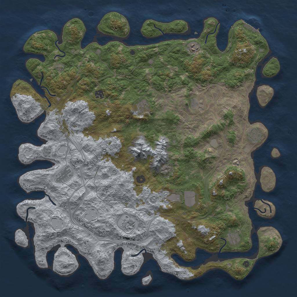Rust Map: Procedural Map, Size: 5000, Seed: 27688, 16 Monuments