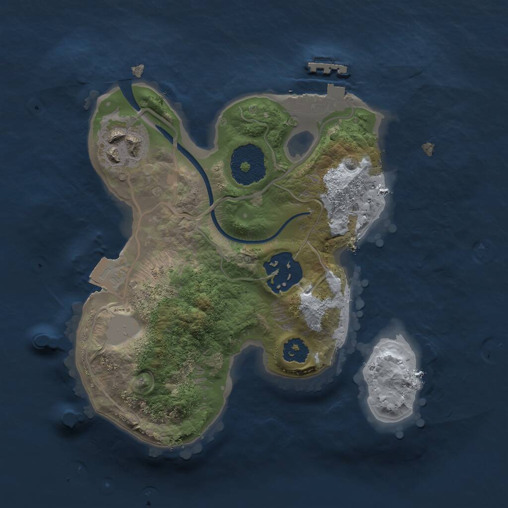 Rust Map: Procedural Map, Size: 2000, Seed: 371788563, 4 Monuments