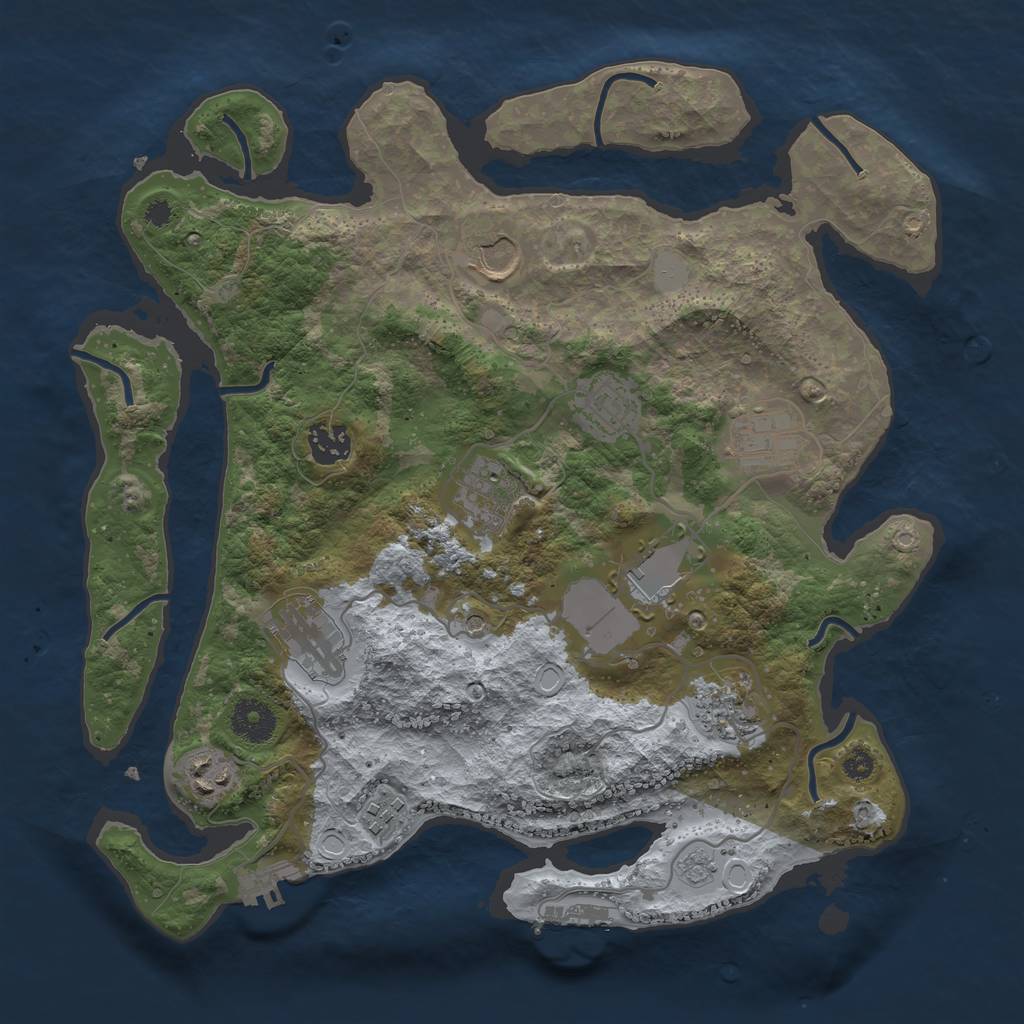 Rust Map: Procedural Map, Size: 3500, Seed: 313367220, 17 Monuments