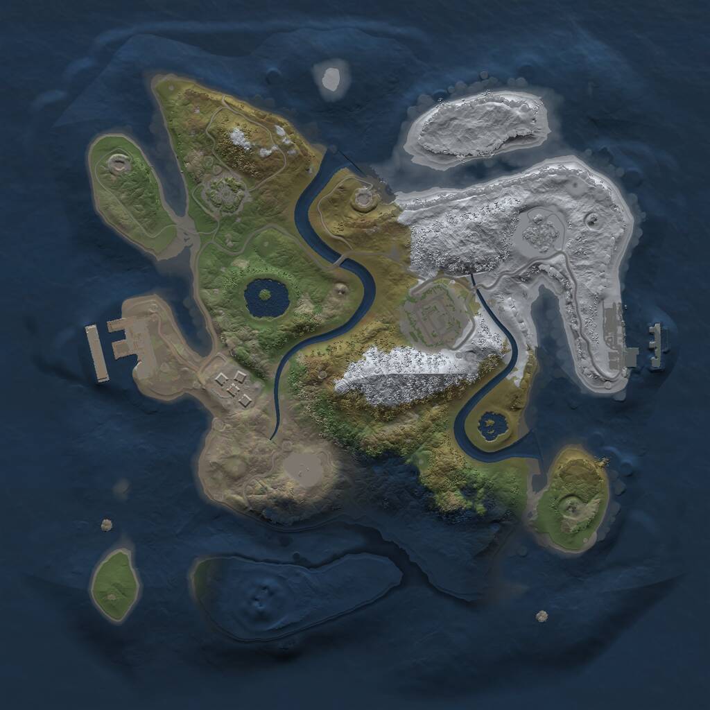 Rust Map: Procedural Map, Size: 2500, Seed: 261056583, 7 Monuments
