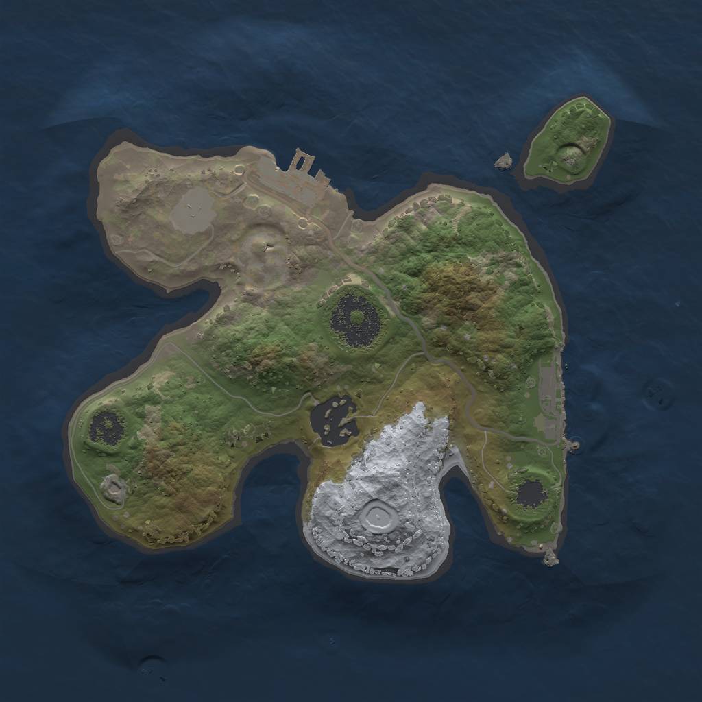 Rust Map: Procedural Map, Size: 2100, Seed: 1421842794, 6 Monuments