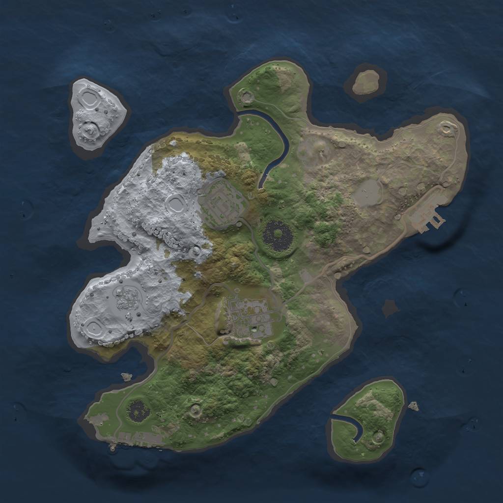 Rust Map: Procedural Map, Size: 2500, Seed: 150039812, 8 Monuments