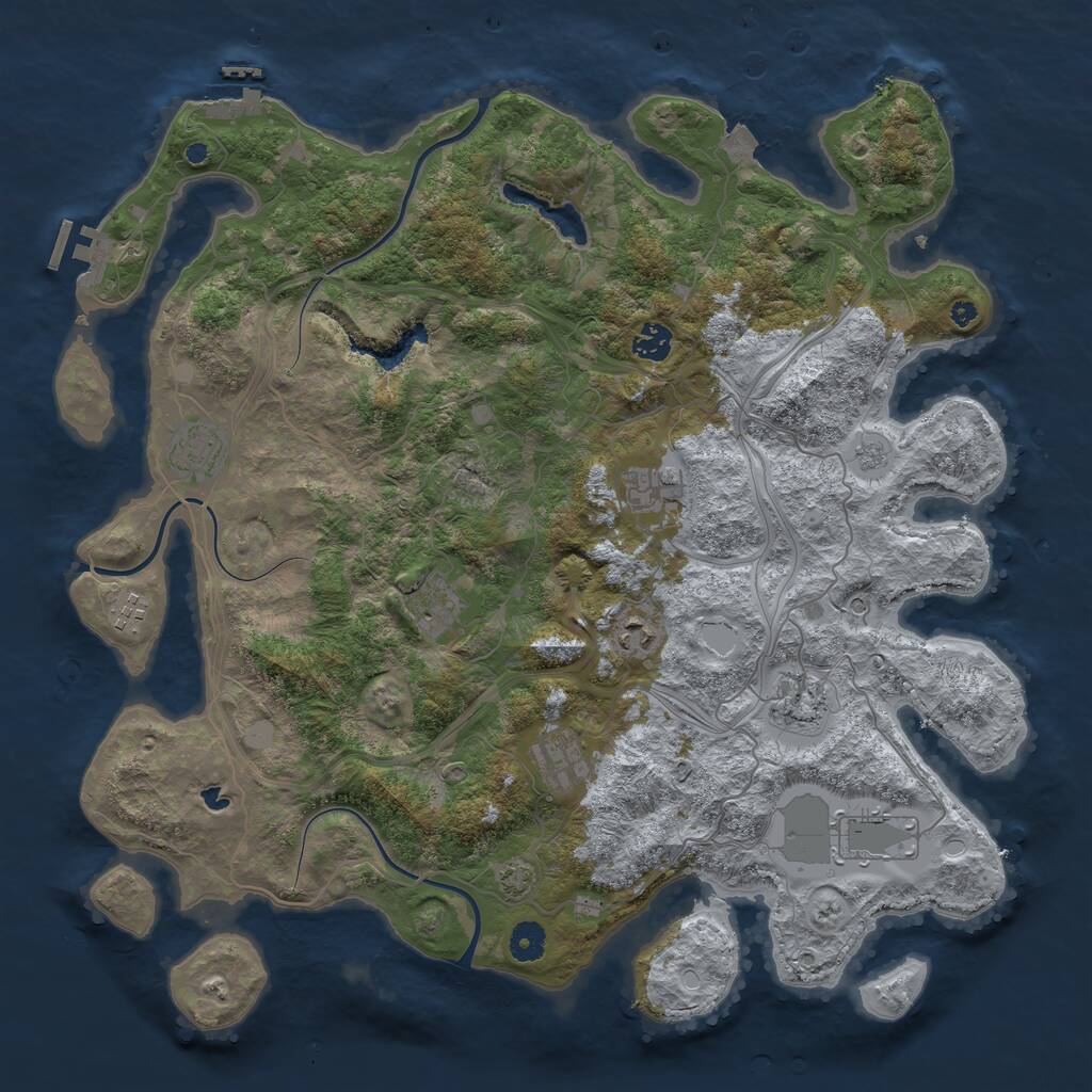 Rust Map: Procedural Map, Size: 4250, Seed: 1610730335, 15 Monuments