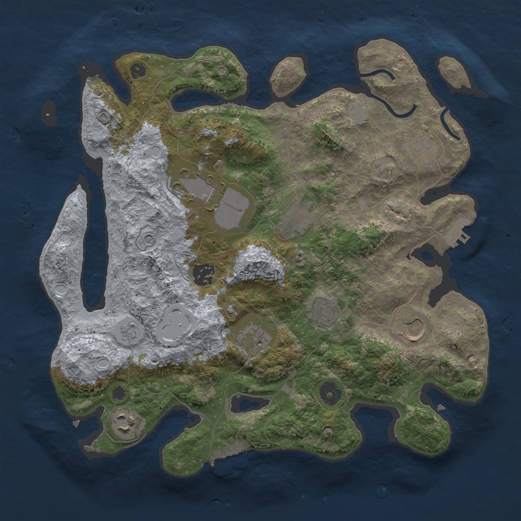 Rust Map: Procedural Map, Size: 3500, Seed: 60845917, 15 Monuments