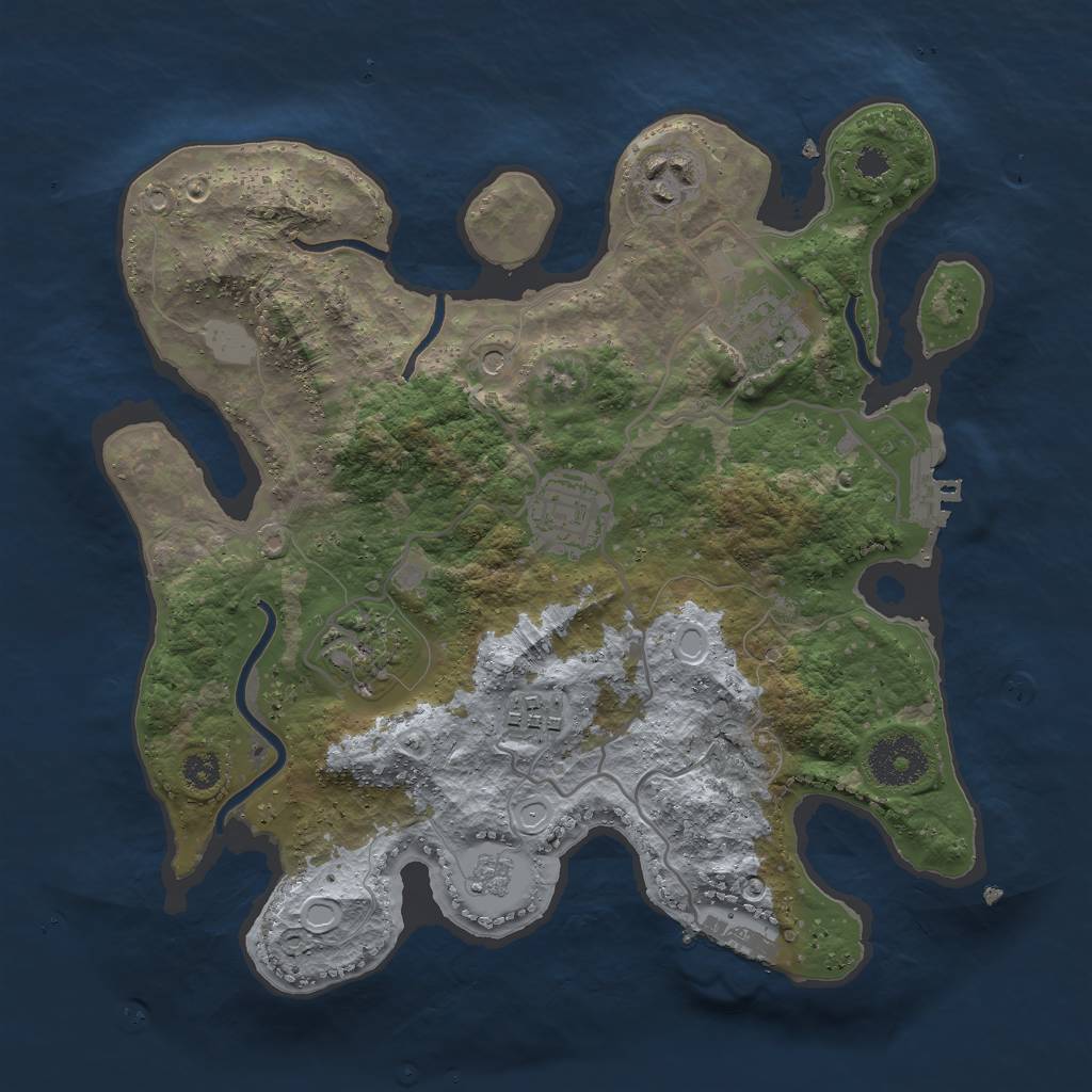 Rust Map: Procedural Map, Size: 3000, Seed: 391311694, 12 Monuments