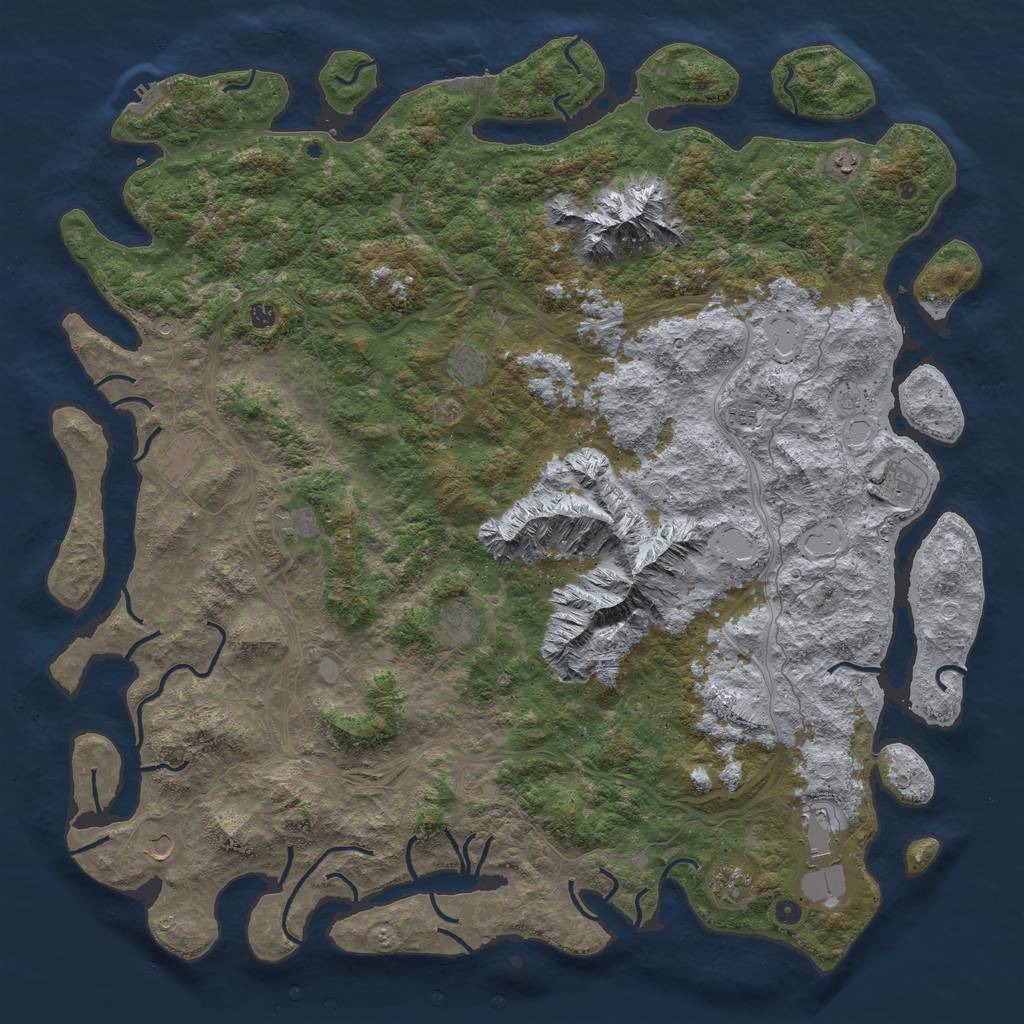 Rust Map: Procedural Map, Size: 6000, Seed: 787183062, 18 Monuments