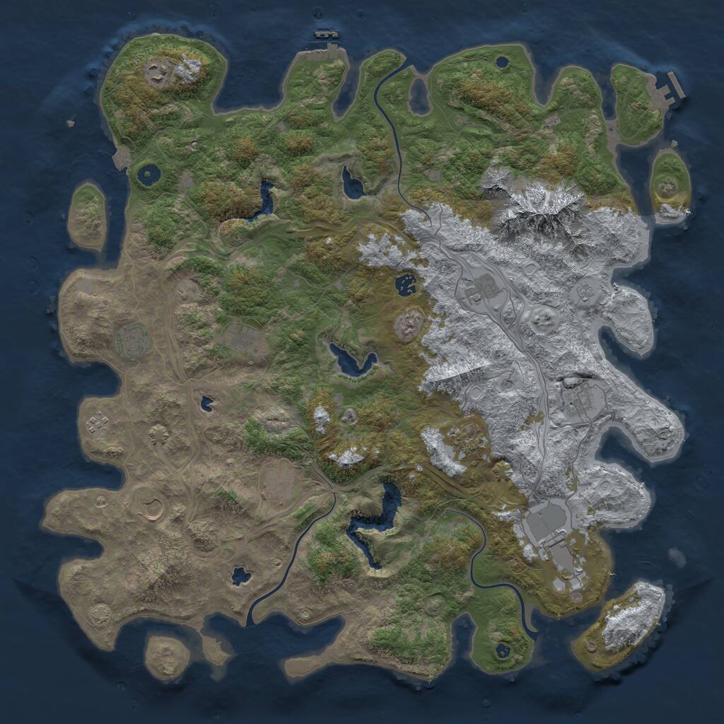 Rust Map: Procedural Map, Size: 5000, Seed: 1656212052, 17 Monuments
