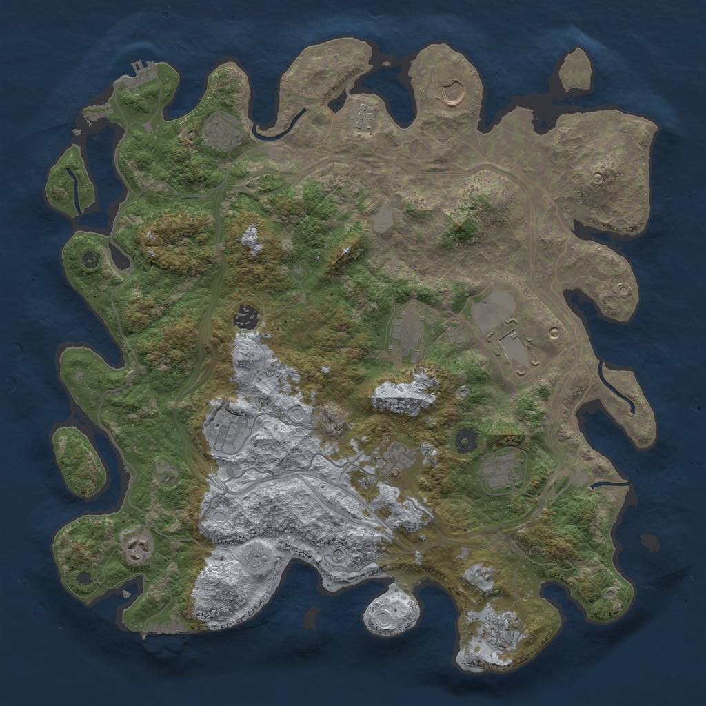 Rust Map: Procedural Map, Size: 4250, Seed: 1516880811, 18 Monuments