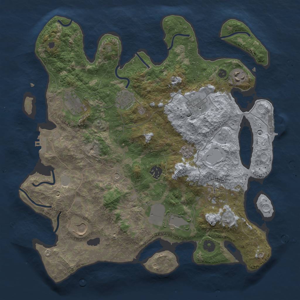 Rust Map: Procedural Map, Size: 3700, Seed: 132154173, 16 Monuments