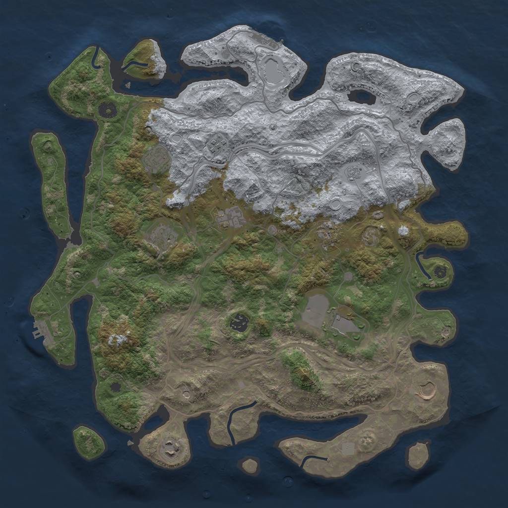 Rust Map: Procedural Map, Size: 4250, Seed: 57872, 16 Monuments