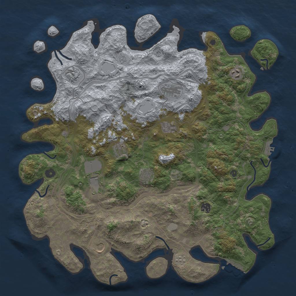 Rust Map: Procedural Map, Size: 4500, Seed: 28751, 17 Monuments