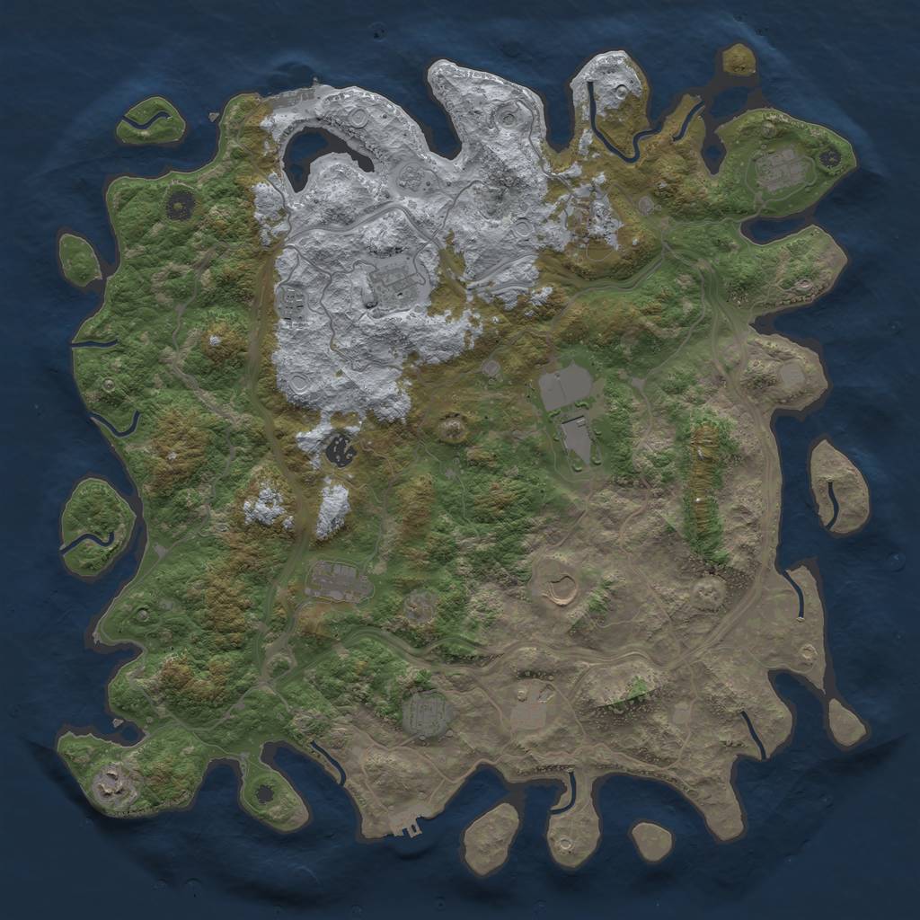 Rust Map: Procedural Map, Size: 4600, Seed: 793197, 18 Monuments