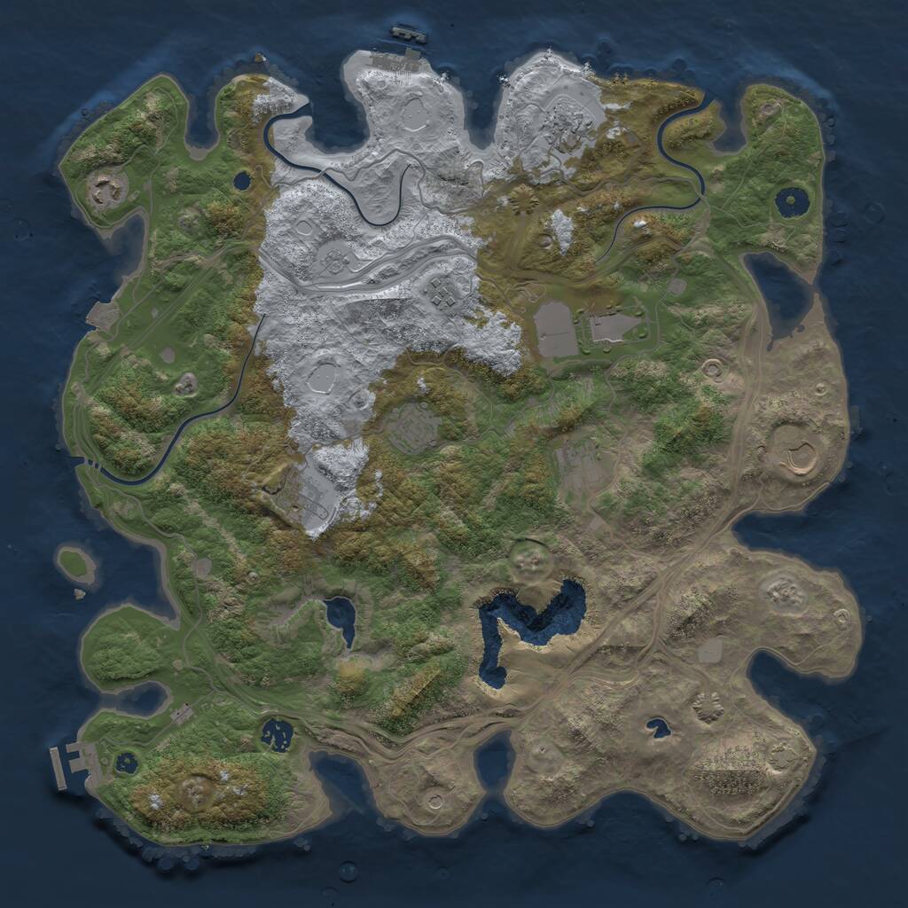 Rust Map: Procedural Map, Size: 4250, Seed: 2124149166, 15 Monuments