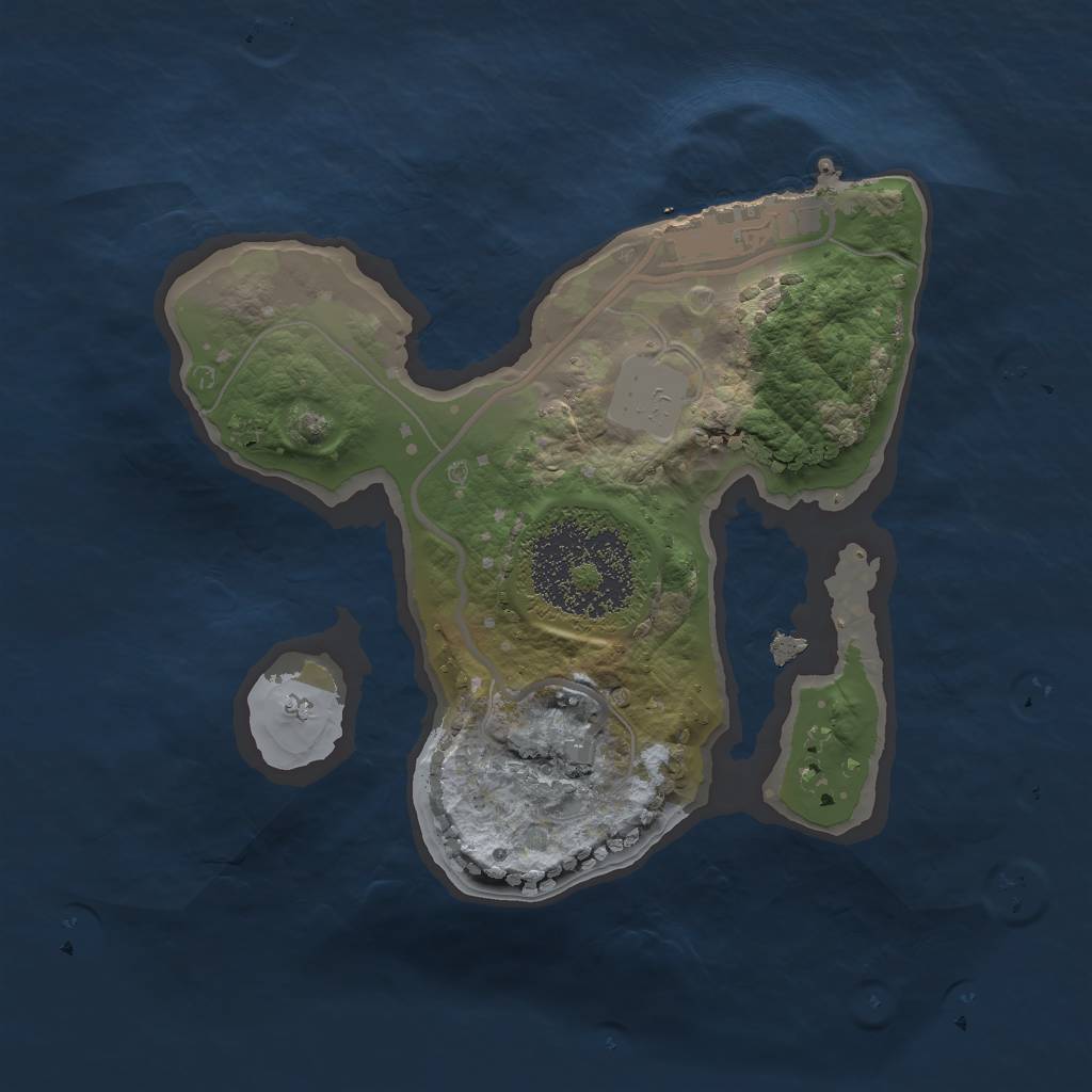 Rust Map: Procedural Map, Size: 1600, Seed: 7, 4 Monuments