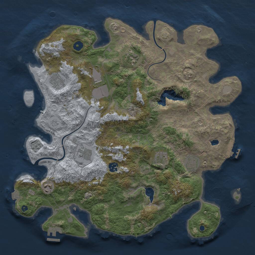 Rust Map: Procedural Map, Size: 4000, Seed: 76115404, 15 Monuments