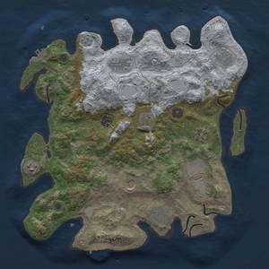 Thumbnail Rust Map: Procedural Map, Size: 3700, Seed: 144044250, 17 Monuments