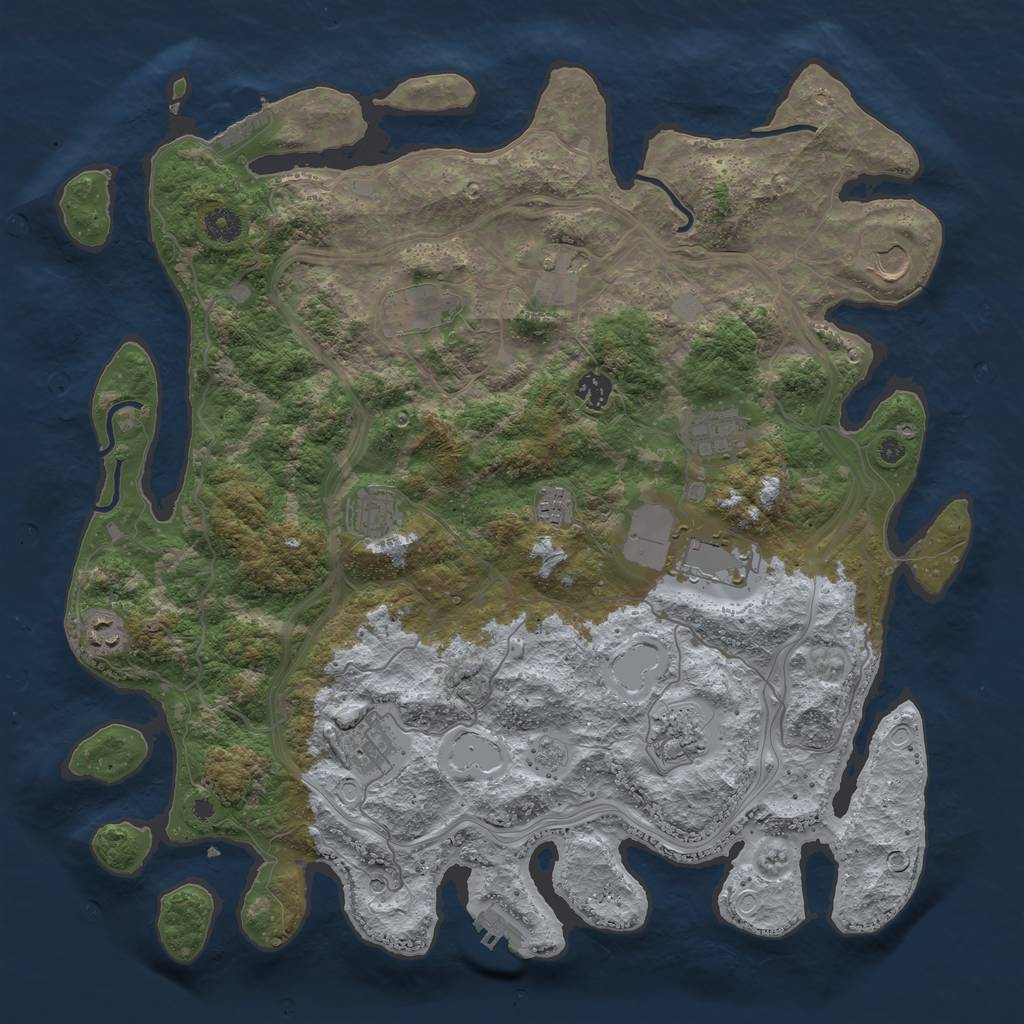 Rust Map: Procedural Map, Size: 4250, Seed: 1659824322, 18 Monuments