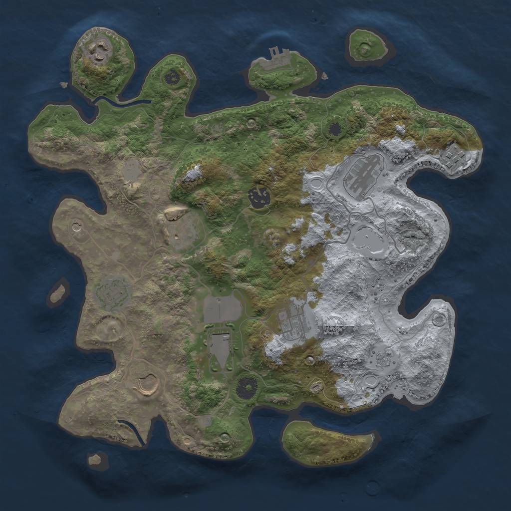 Rust Map: Procedural Map, Size: 3500, Seed: 17762076, 15 Monuments