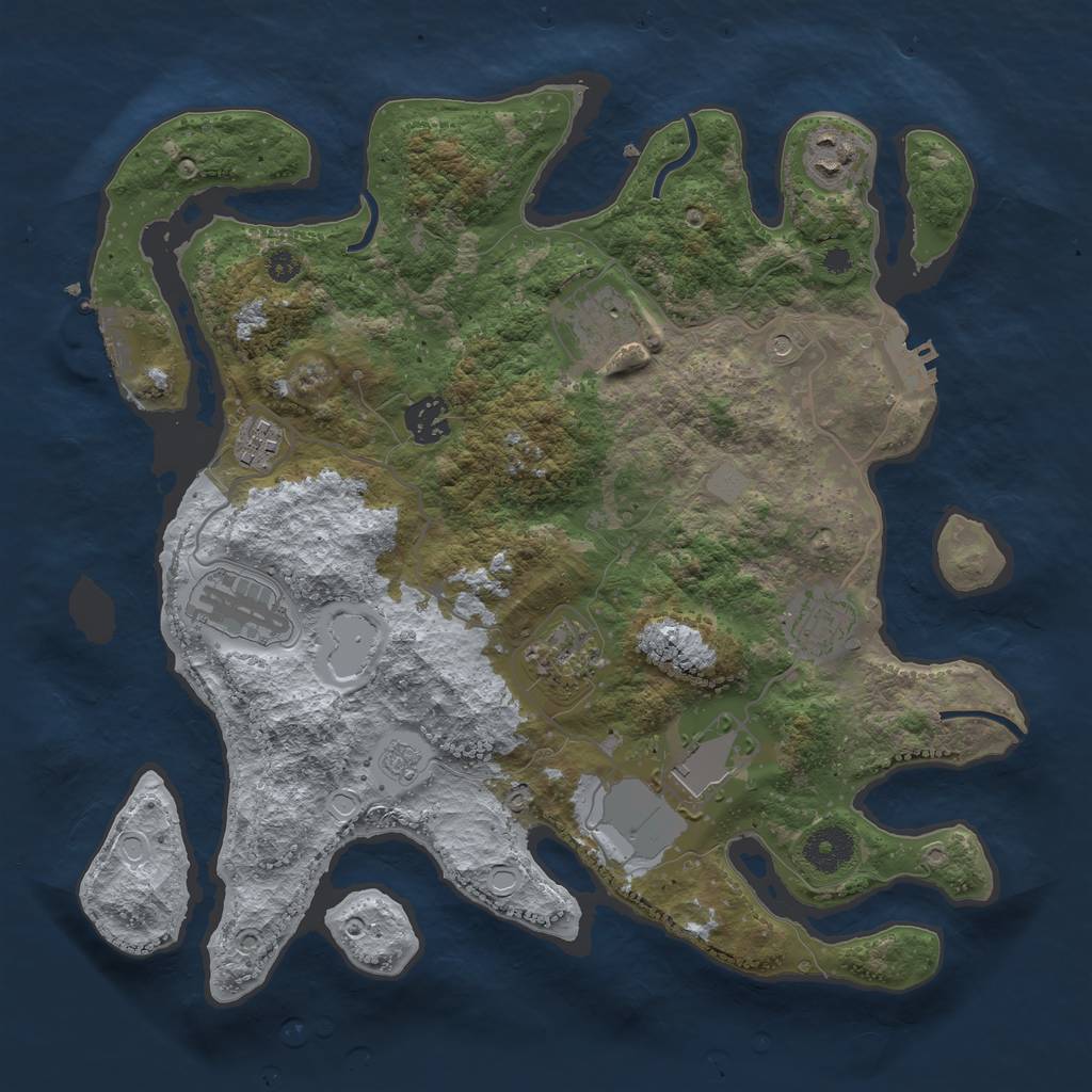 Rust Map: Procedural Map, Size: 3500, Seed: 8548408, 15 Monuments