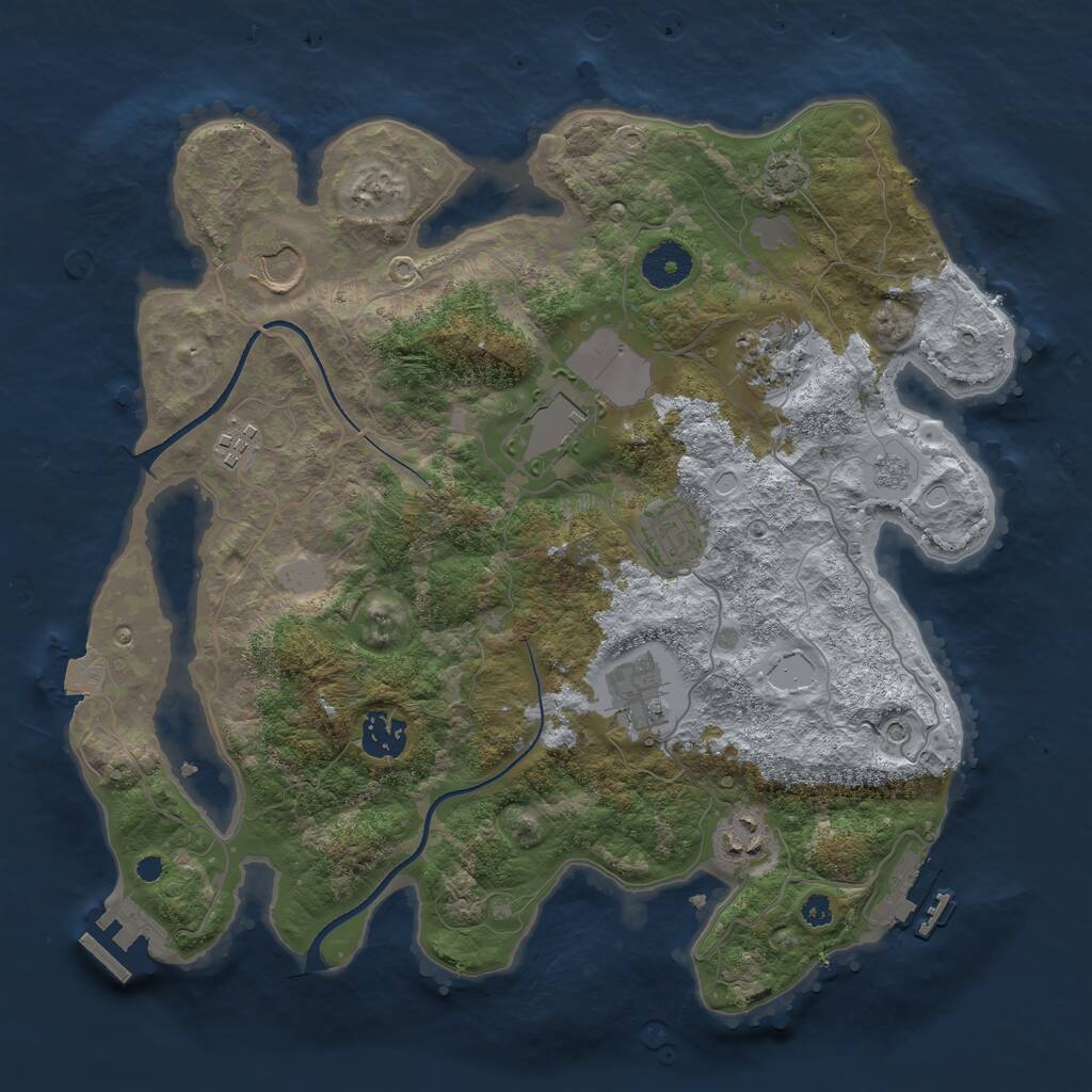 Rust Map: Procedural Map, Size: 3500, Seed: 67388785, 14 Monuments
